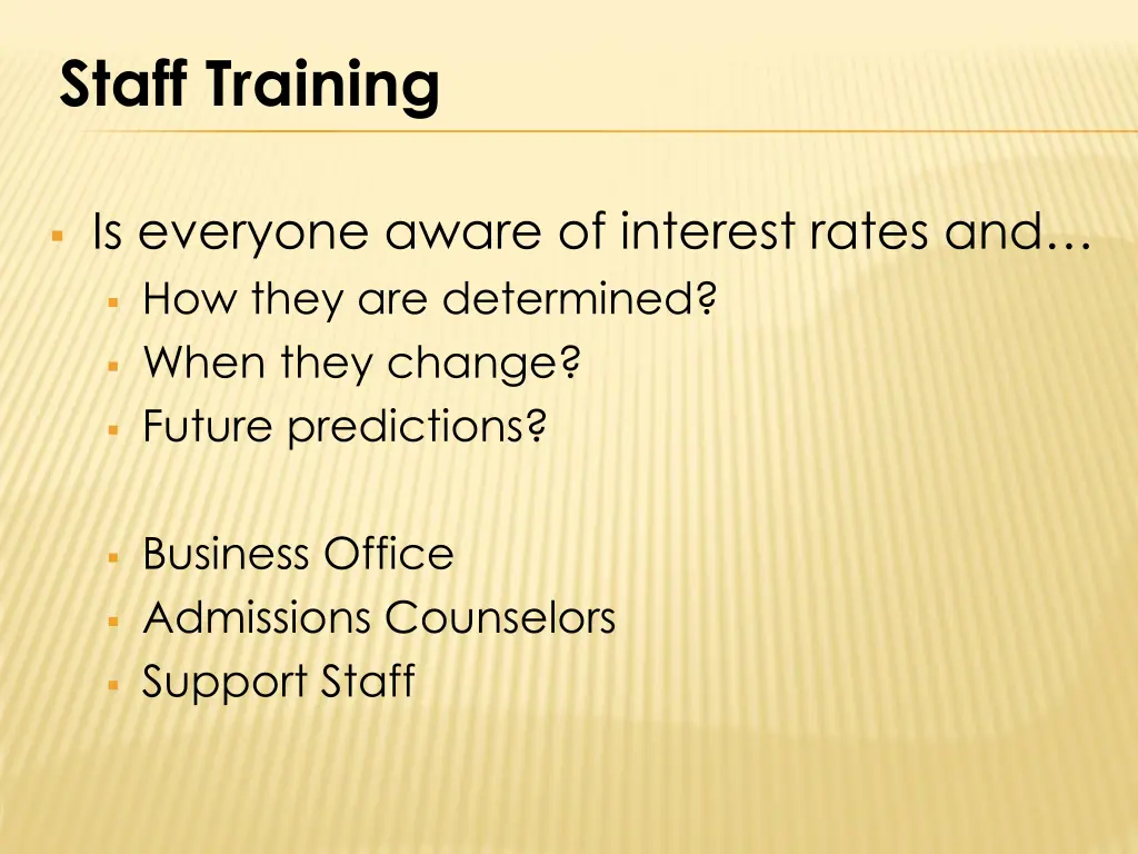 staff training