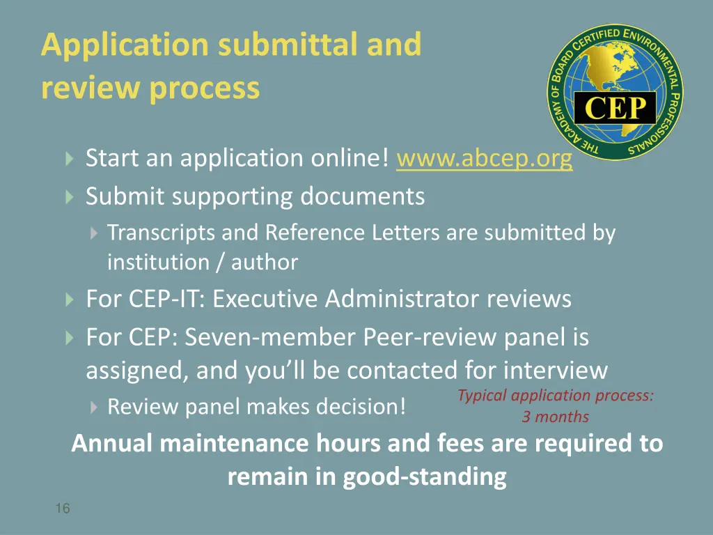 application submittal and review process