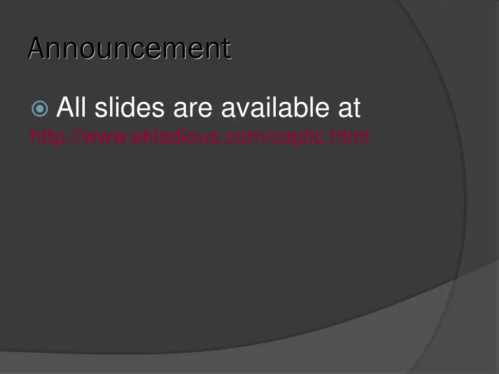 announcement