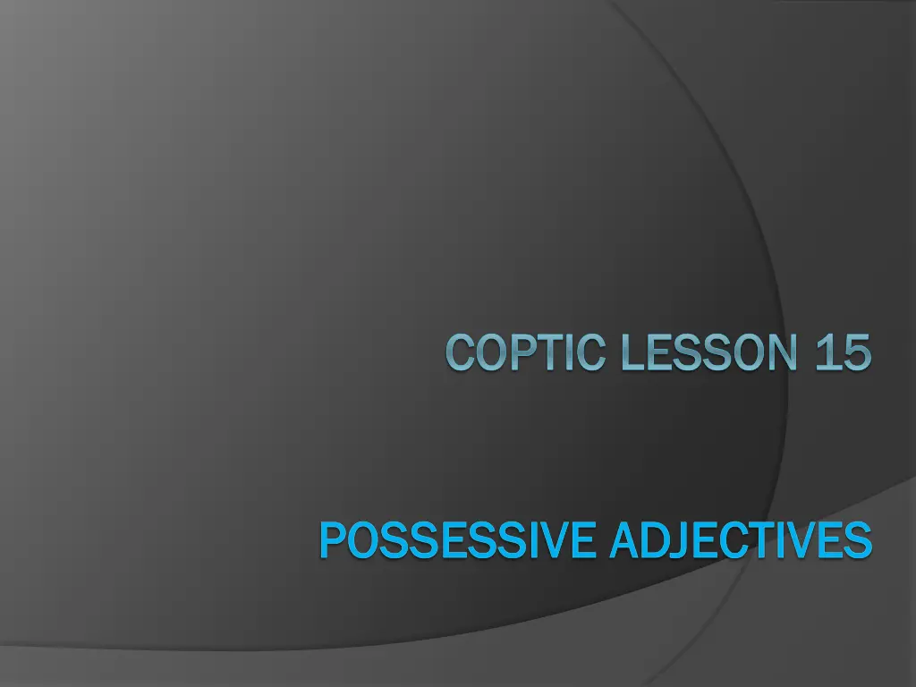 coptic coptic lesson lesson 15