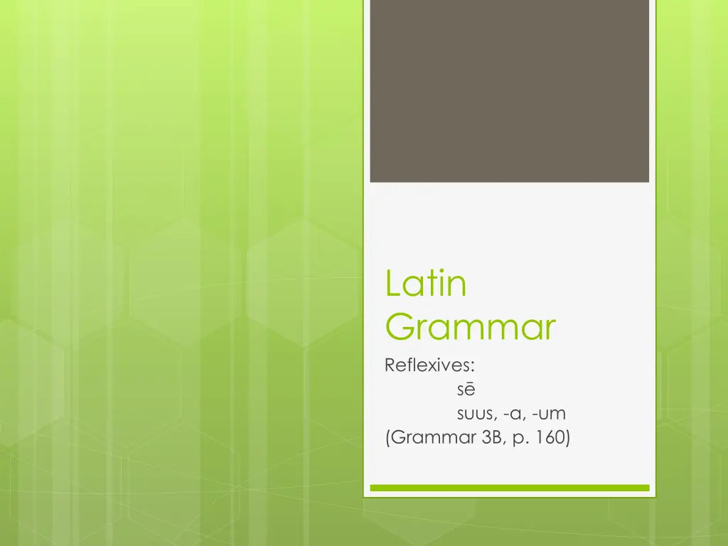 latin grammar reflexives s suus a um grammar