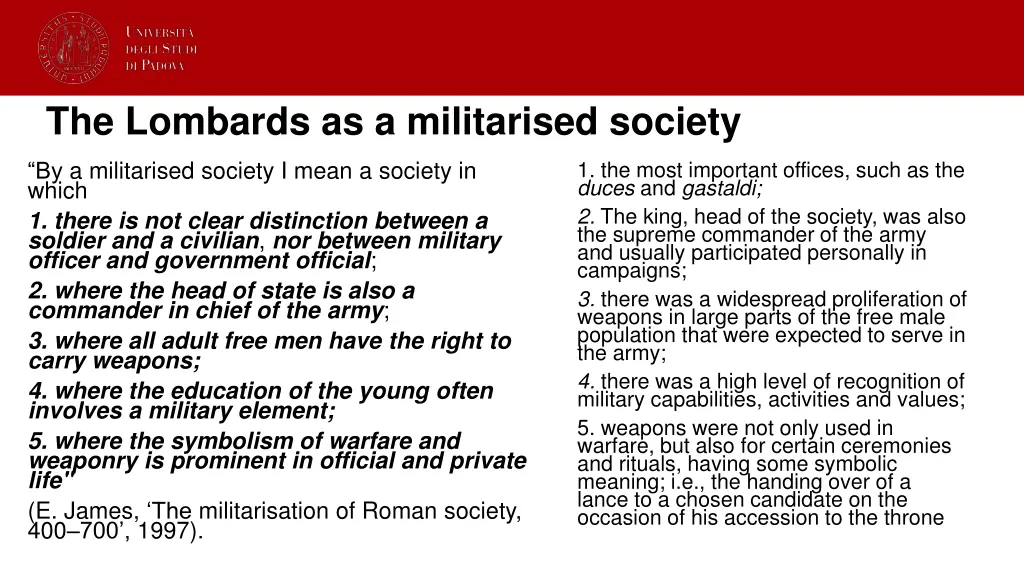 the lombards as a militarised society
