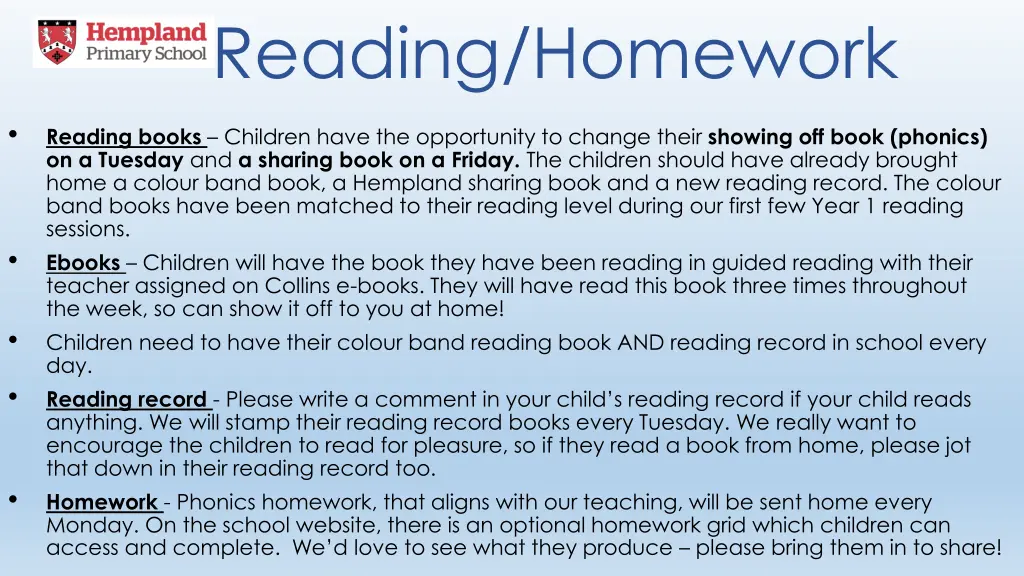 reading homework
