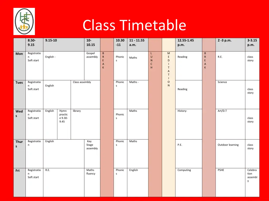 class timetable