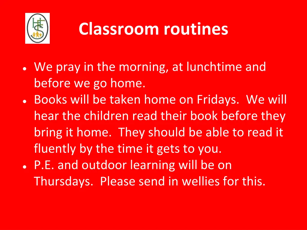 classroom routines