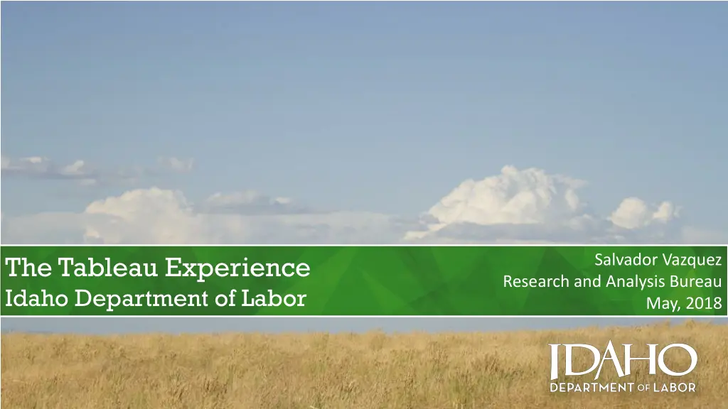 the tableau experience idaho department of labor