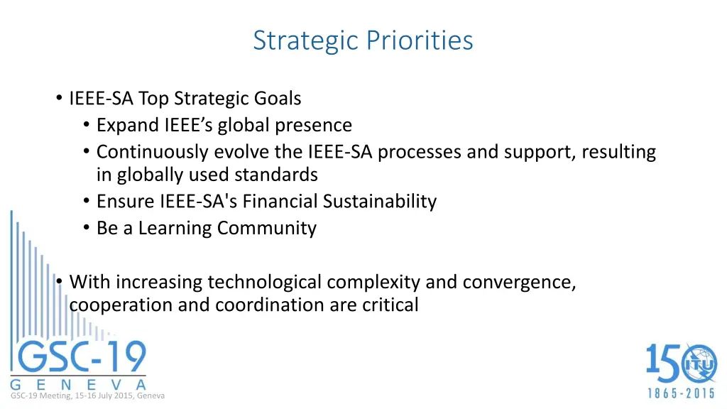 strategic priorities
