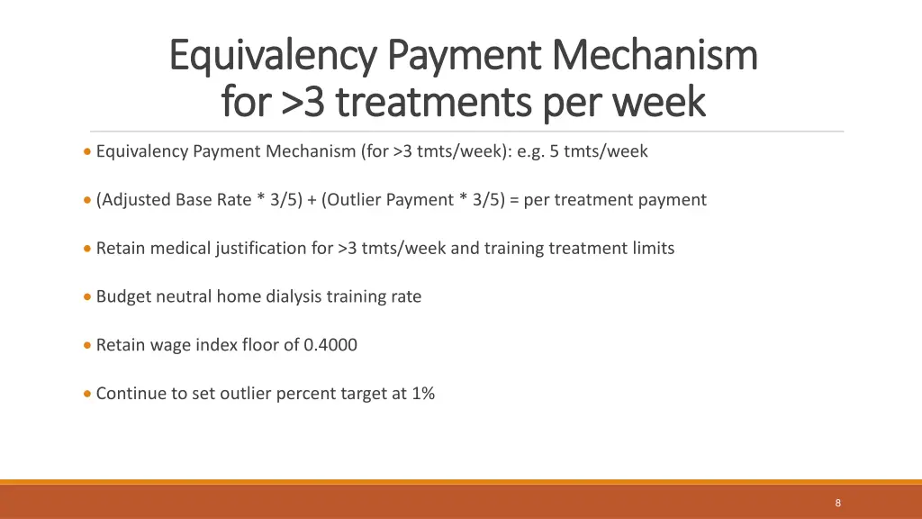 equivalency payment mechanism equivalency payment 1