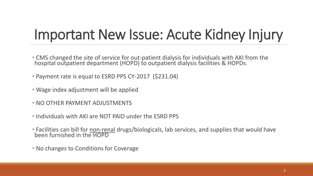 important new issue acute kidney injury important