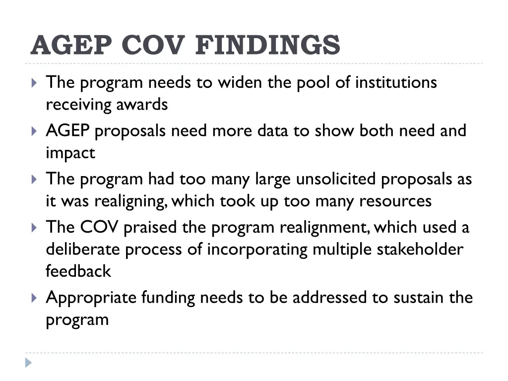agep cov findings