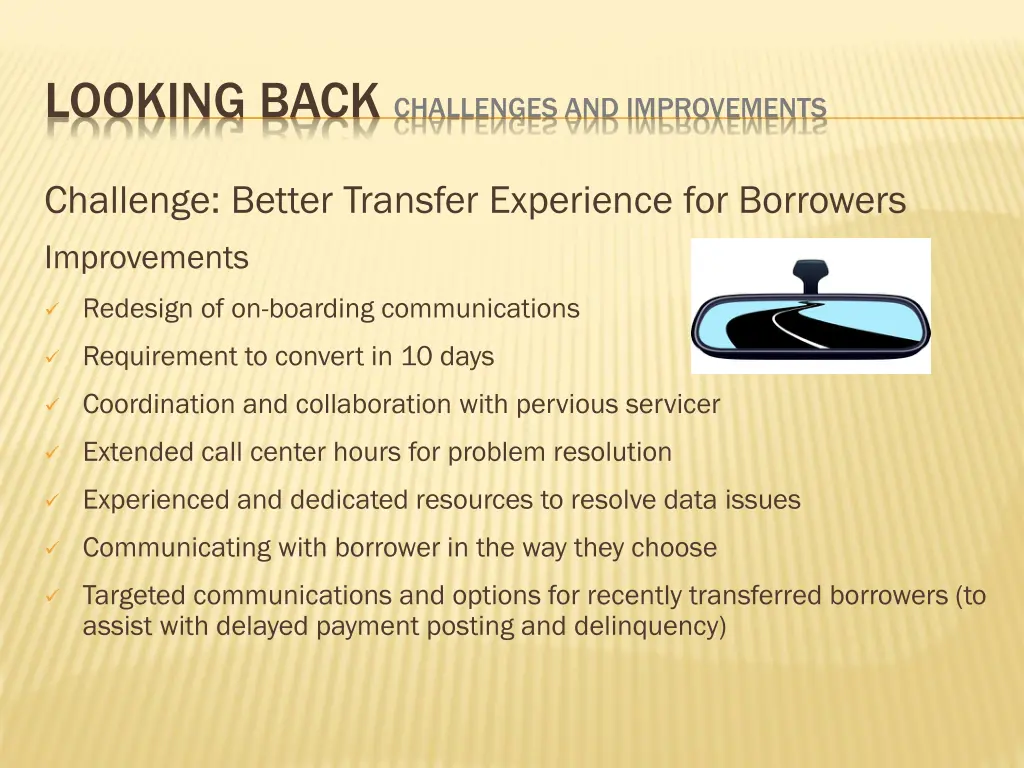 looking back challenges and improvements 2