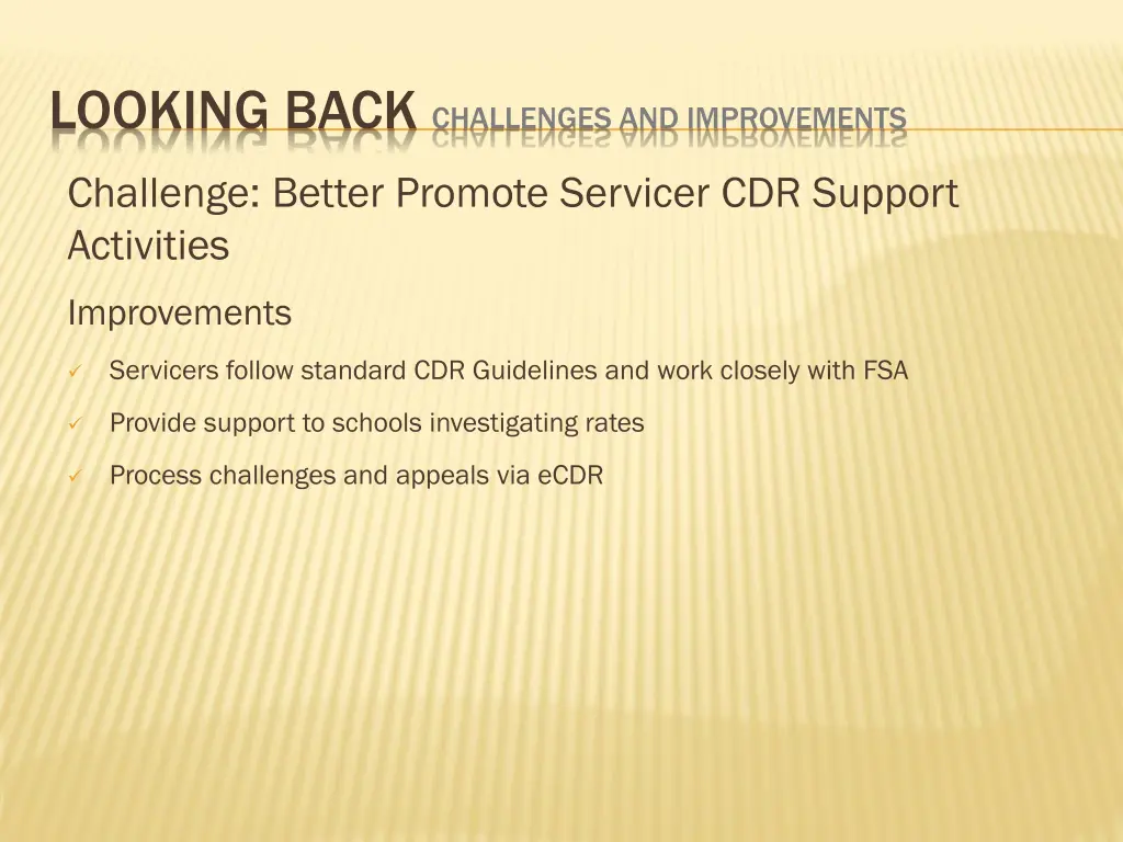 looking back challenges and improvements 6