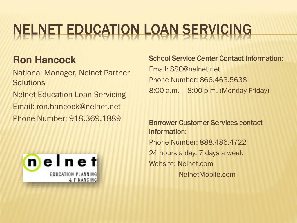 nelnet education loan servicing