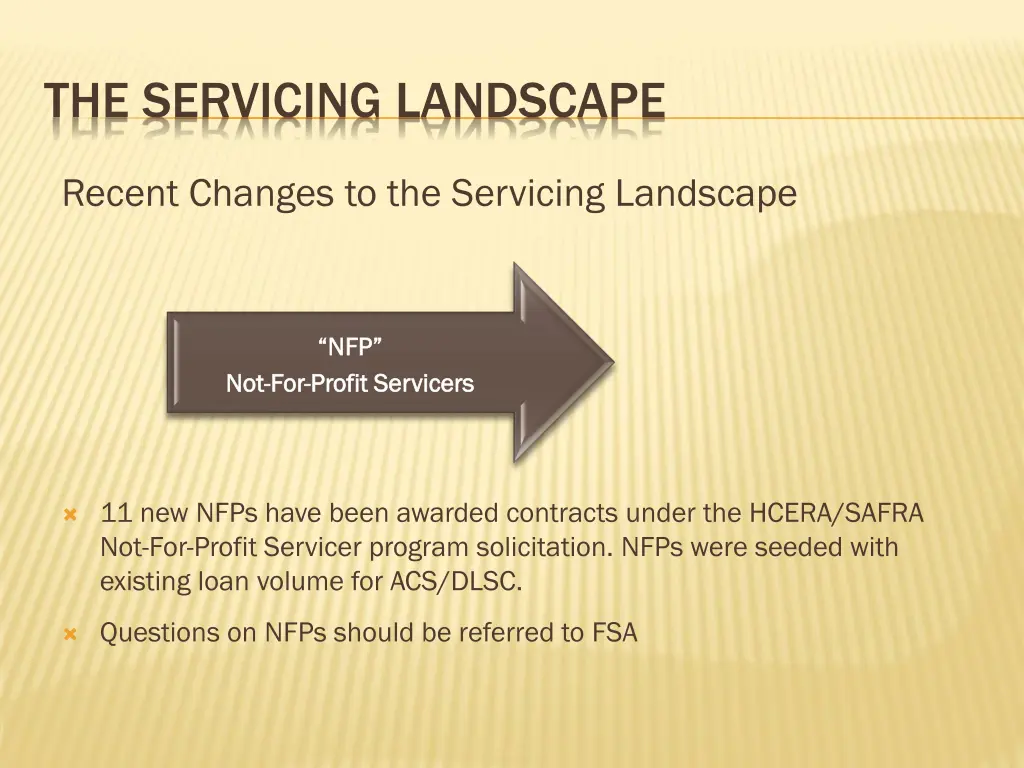 the servicing landscape 4