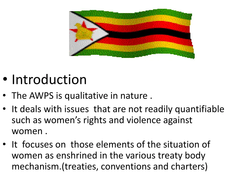introduction the awps is qualitative in nature