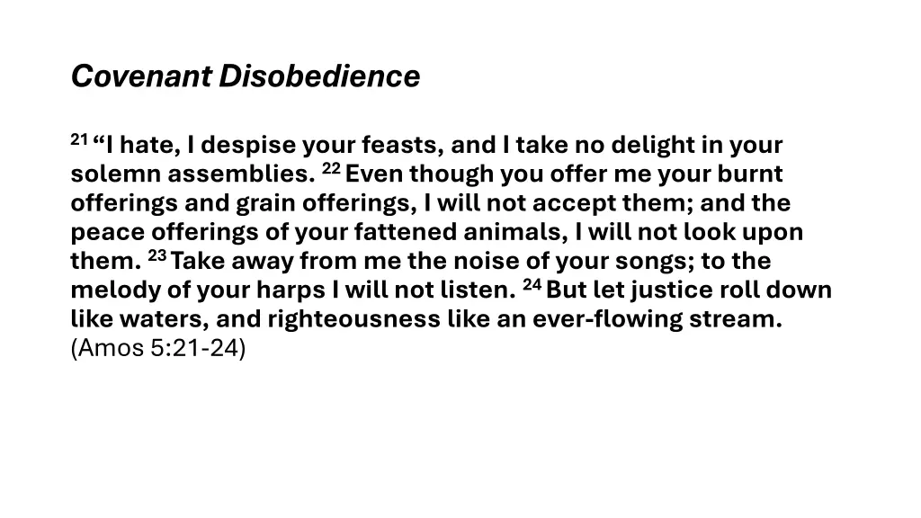 covenant disobedience