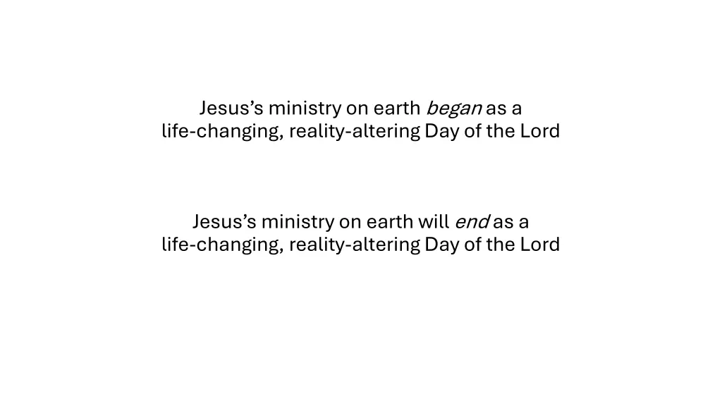 jesus s ministry on earth began as a life