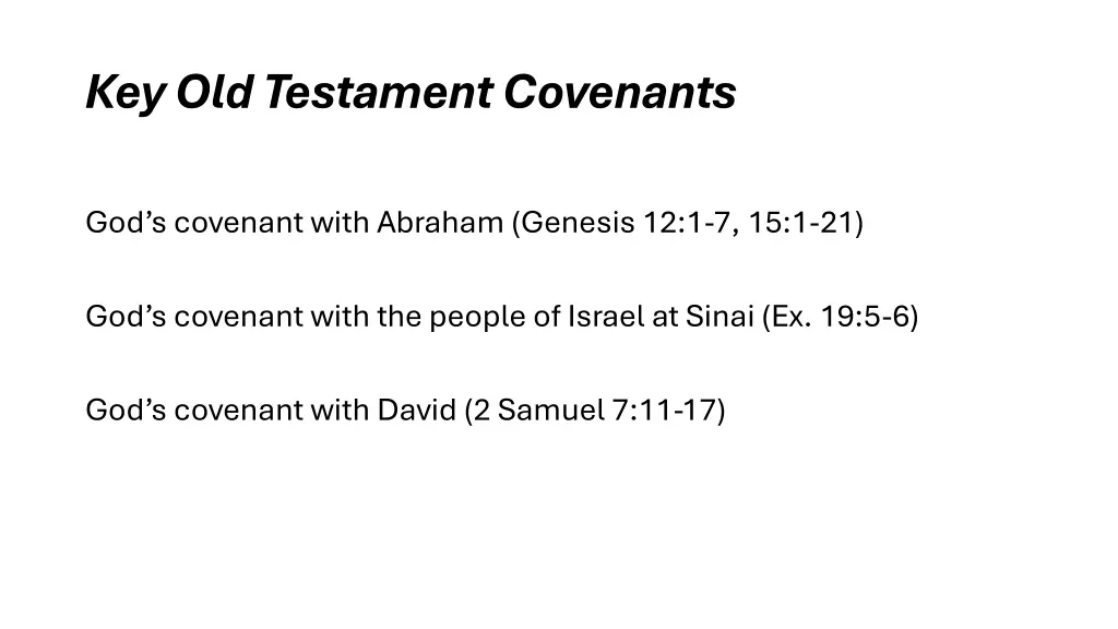 key old testament covenants