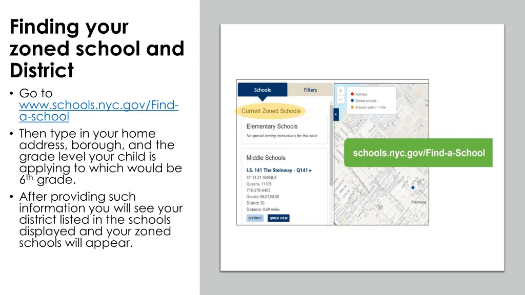 finding your zoned school and district