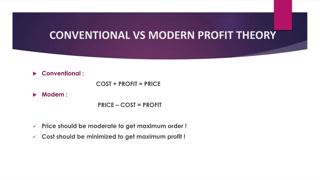 conventional vs modern profit theory