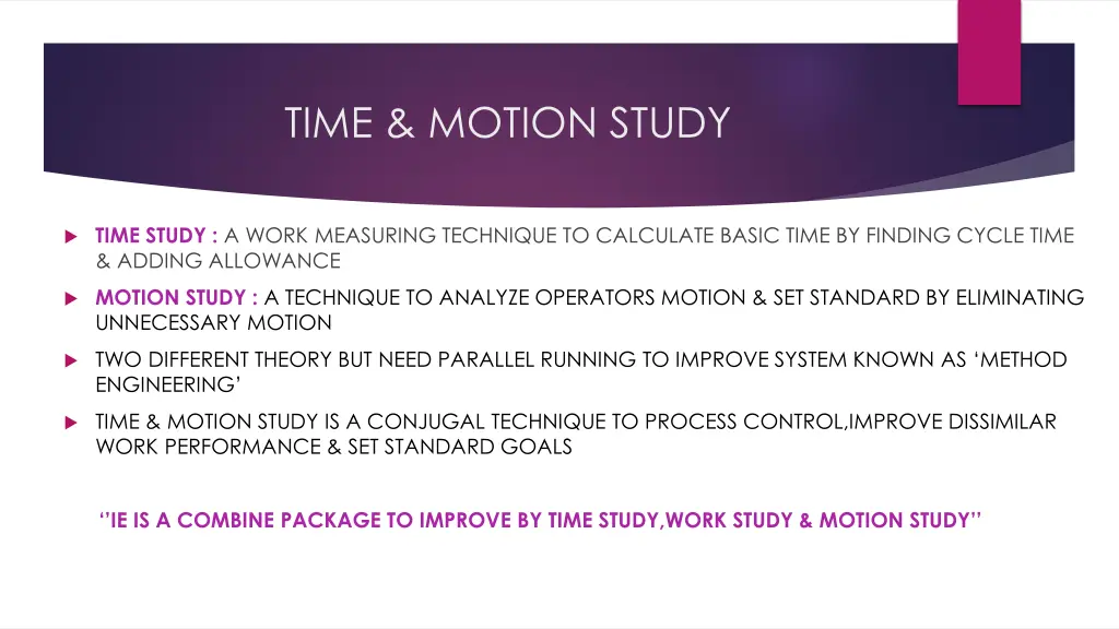 time motion study