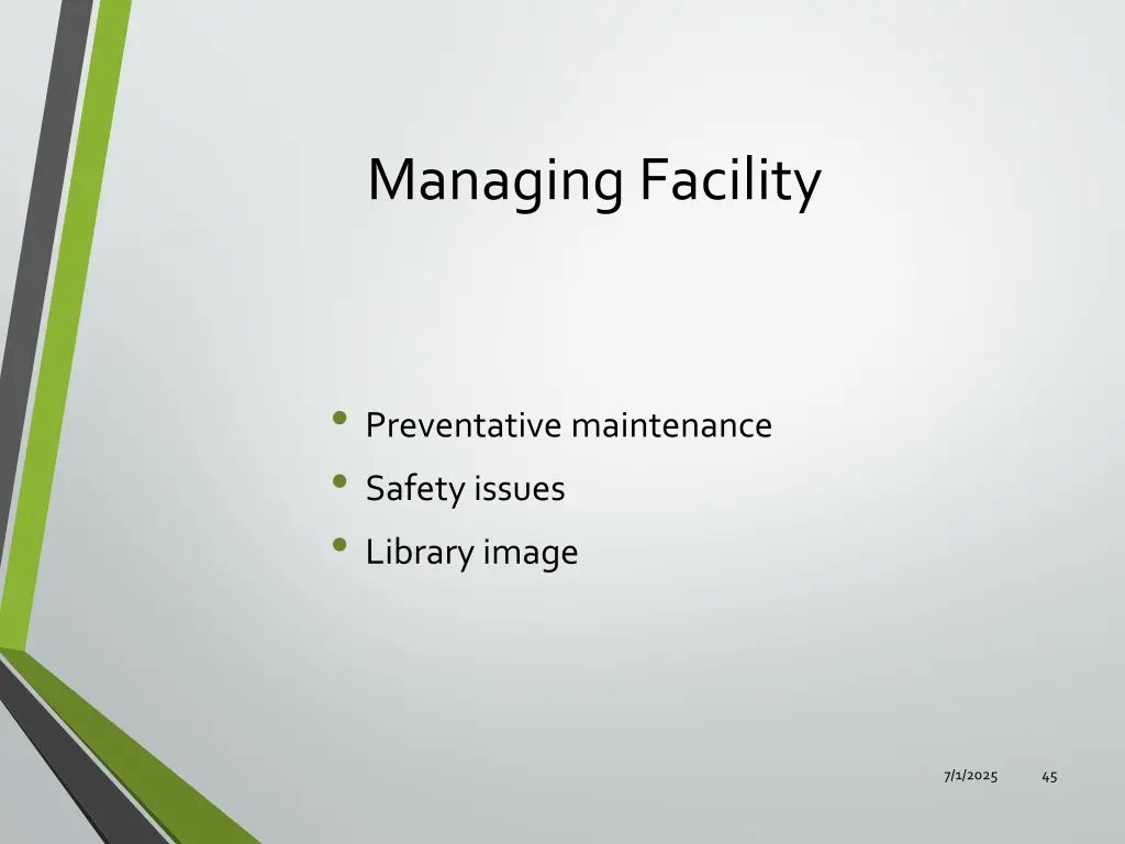 managing facility 1