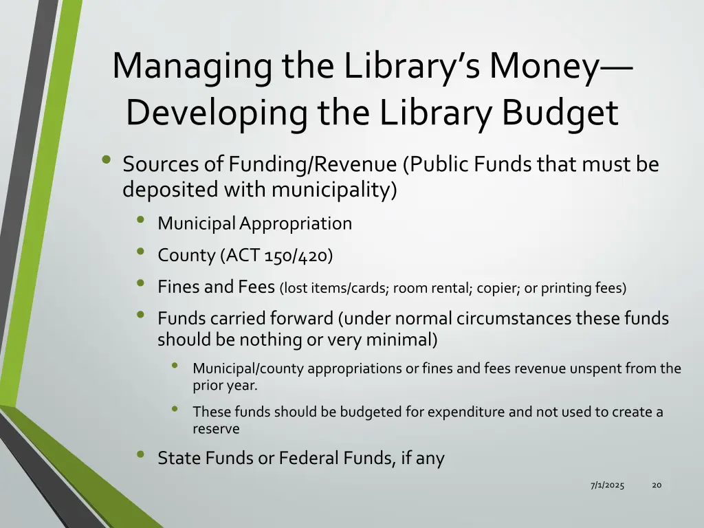 managing the library s money developing 1