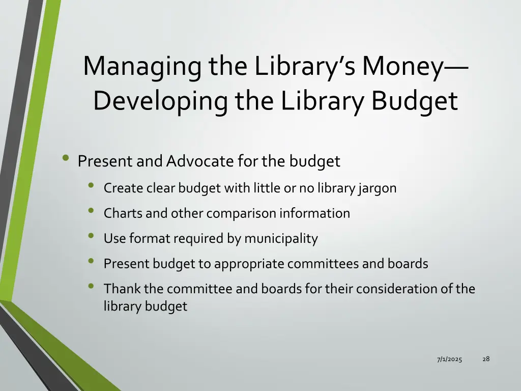 managing the library s money developing 2