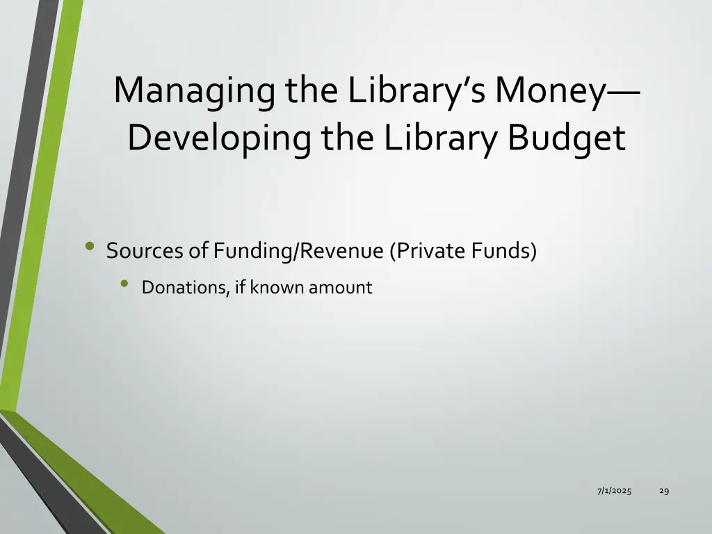 managing the library s money developing 3