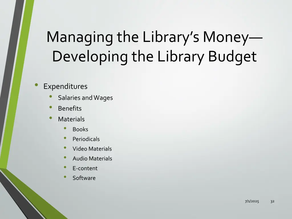 managing the library s money developing 4