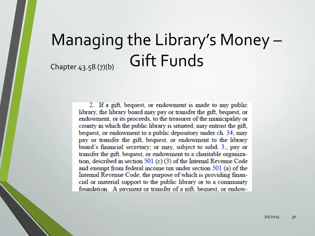 managing the library s money gift funds chapter