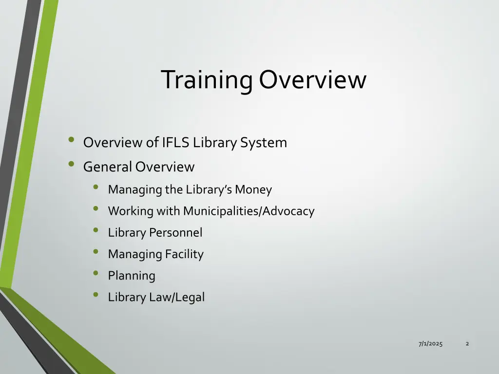 training overview