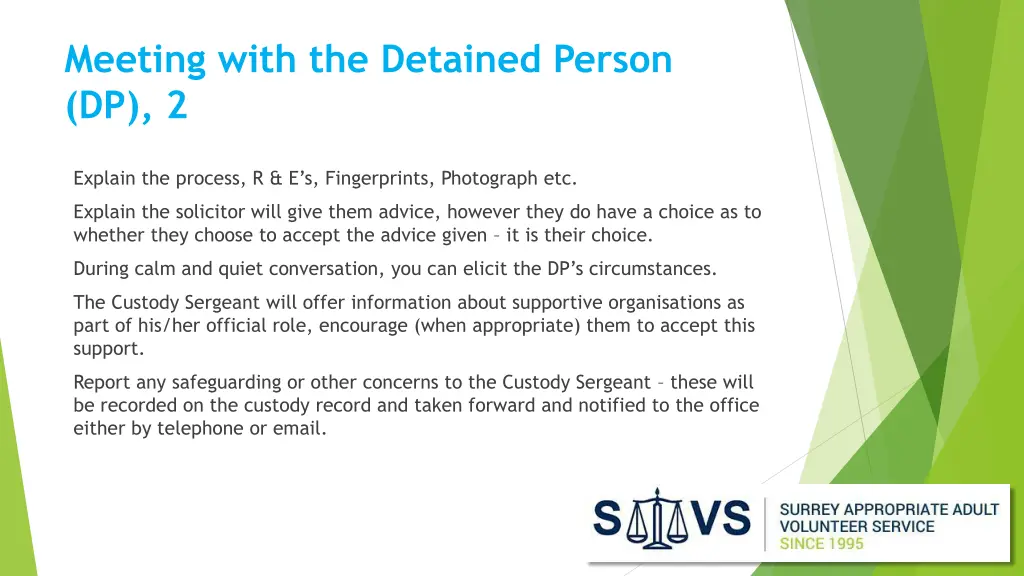 meeting with the detained person dp 2