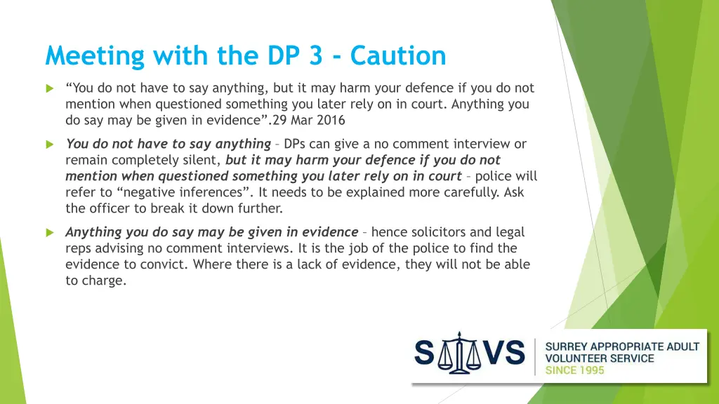 meeting with the dp 3 caution