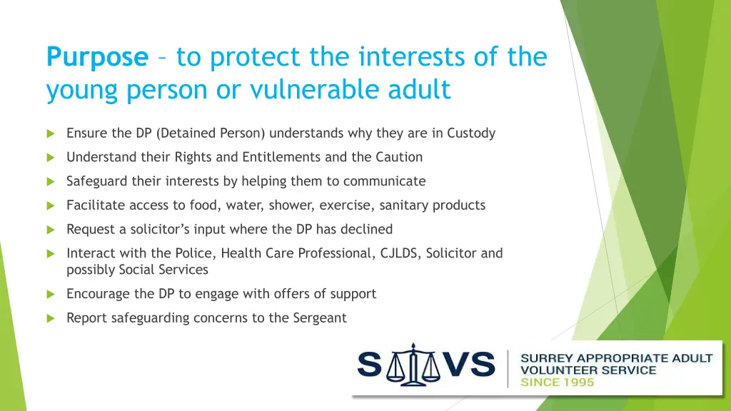 purpose to protect the interests of the young