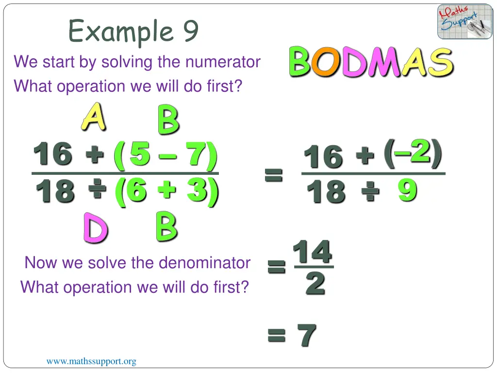 example 9 we start by solving the numerator