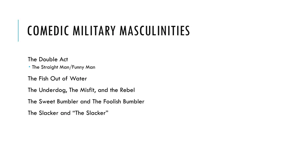 comedic military masculinities