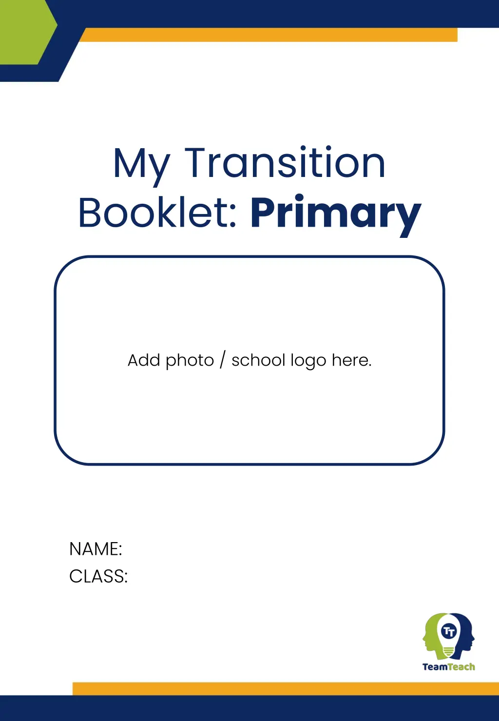 my transition booklet primary