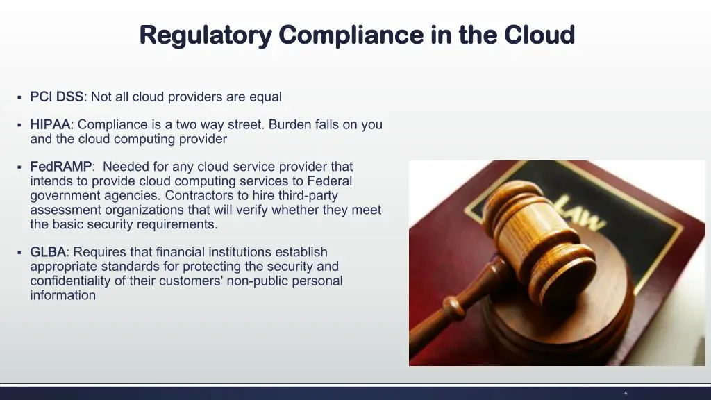 regulatory compliance in the cloud regulatory