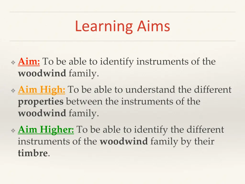 learning aims