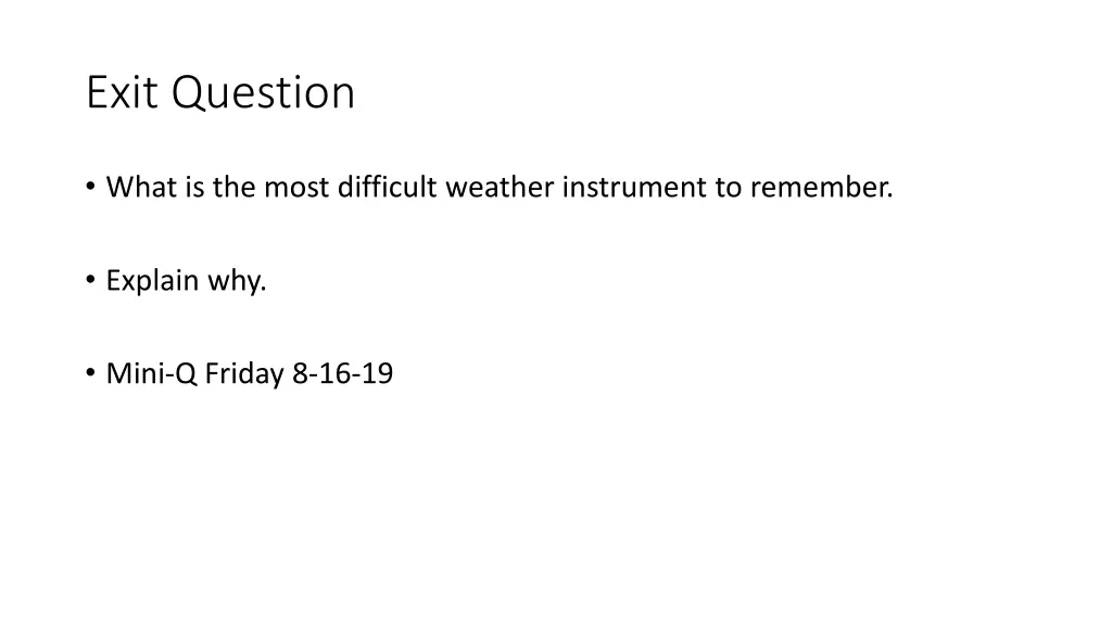 exit question 1