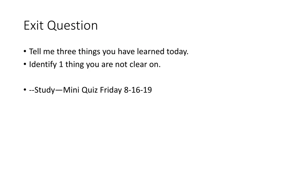 exit question