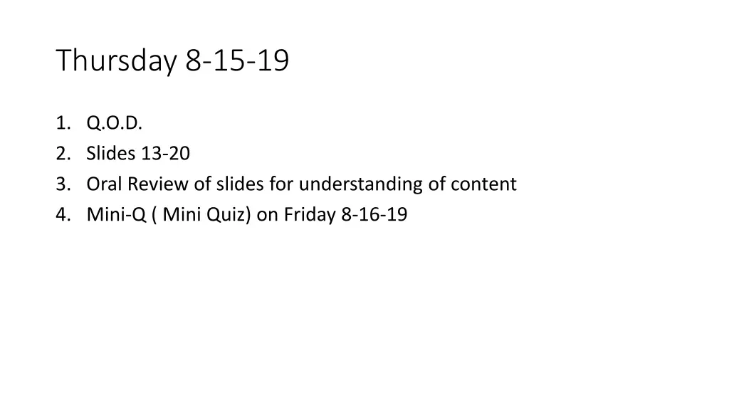 thursday 8 15 19