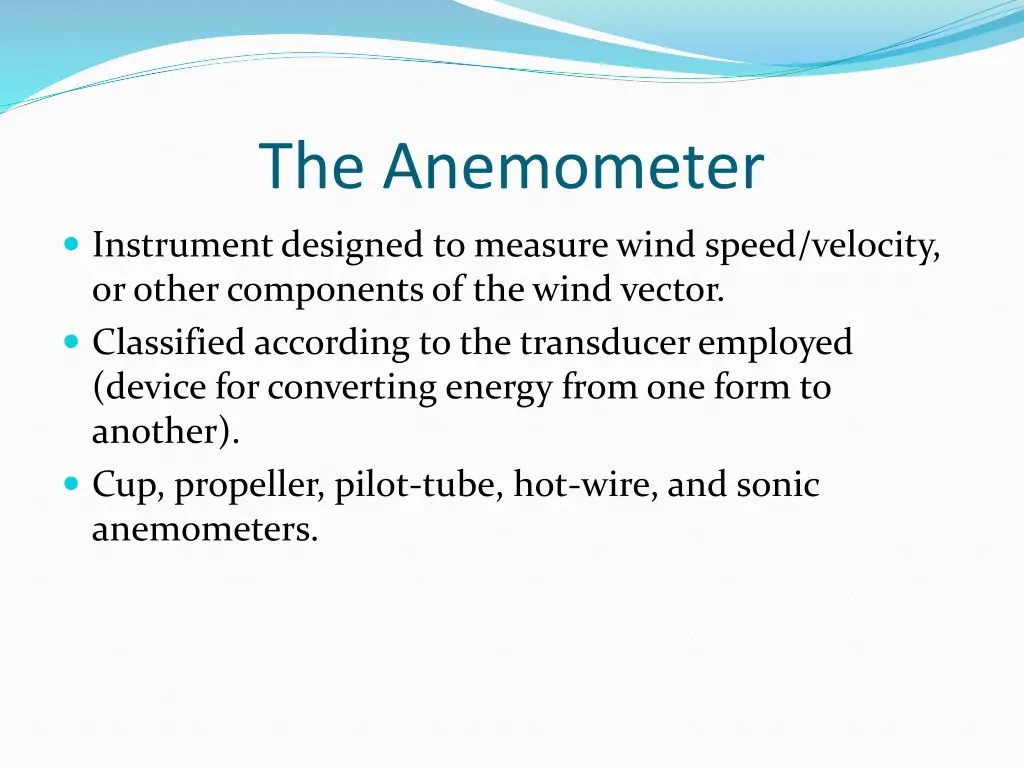 the anemometer