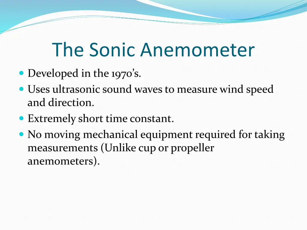 the sonic anemometer