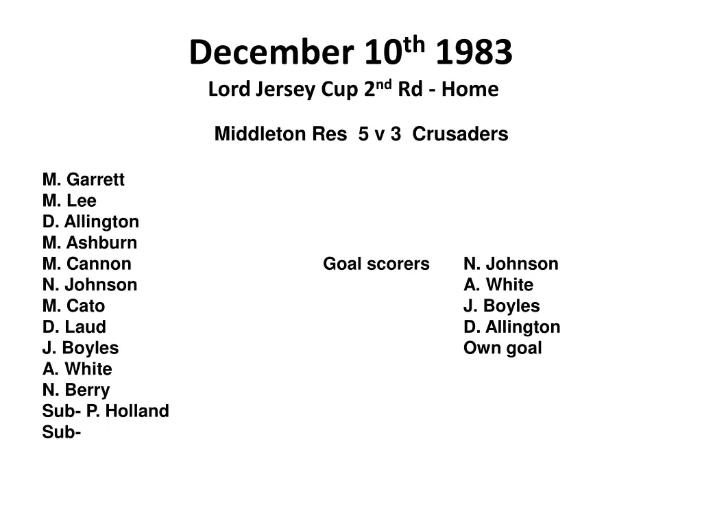 december 10 th 1983 lord jersey cup 2 nd rd home