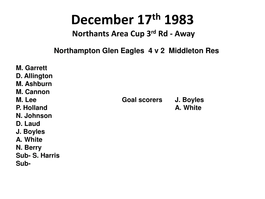 december 17 th 1983 northants area