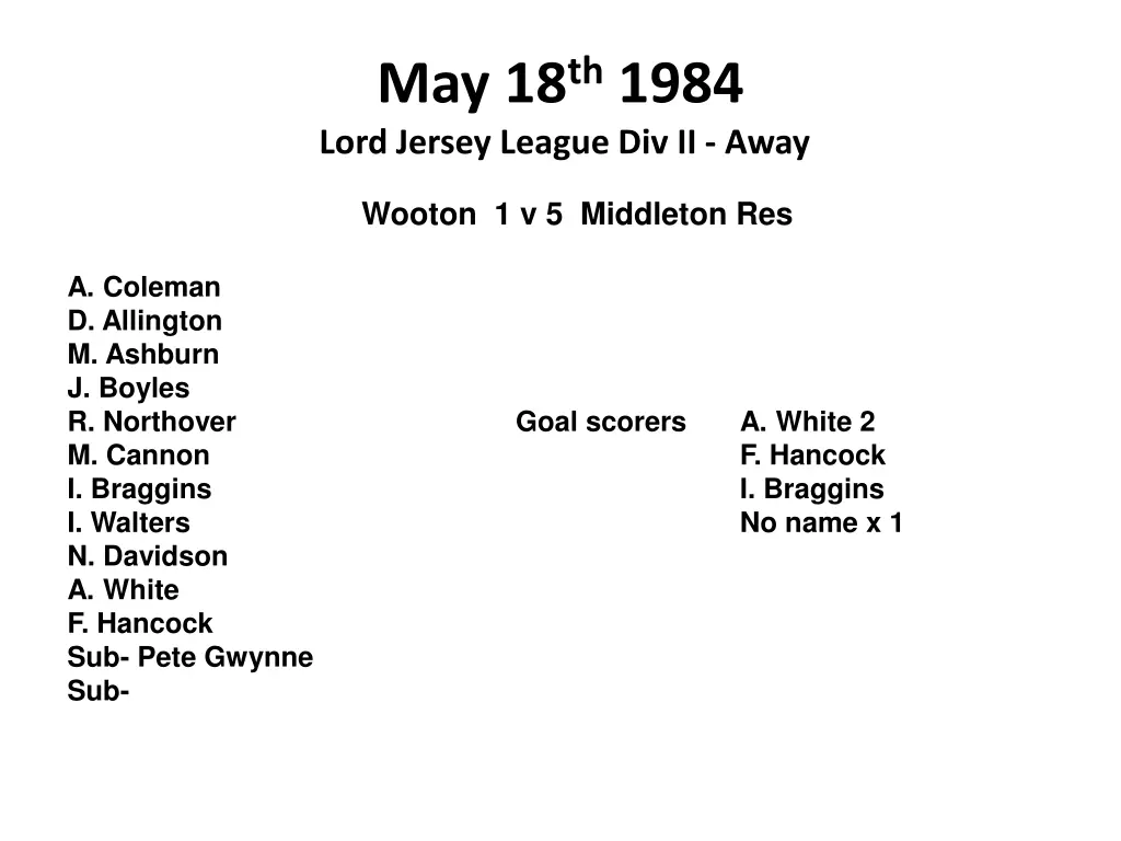 may 18 th 1984 lord jersey league div ii away