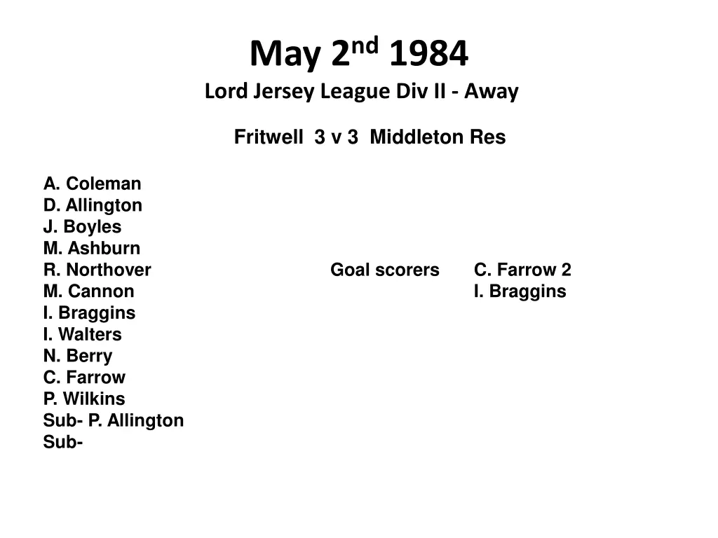 may 2 nd 1984 lord jersey league div ii away