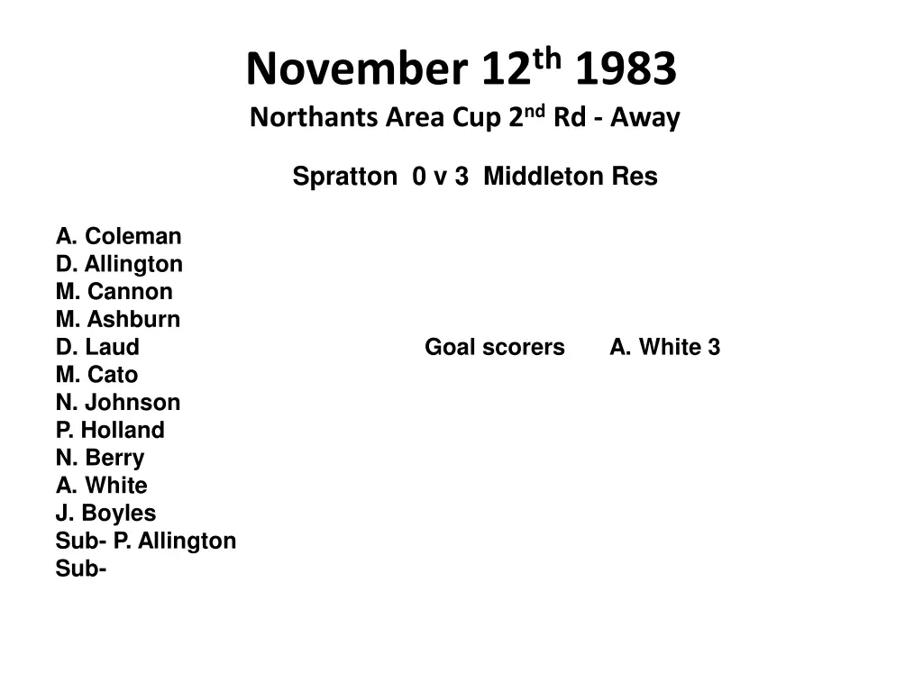 november 12 th 1983 northants area